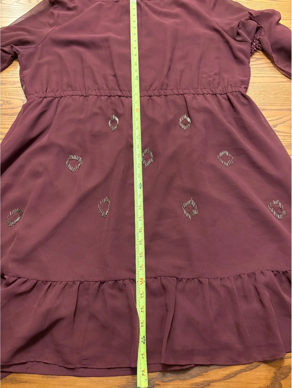 Anna Scholz for Simply Be Maroon Beaded Tunic Dress / Top READ
